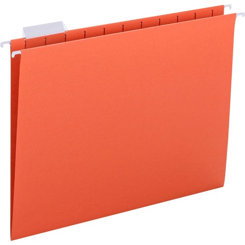 Hanging File Folders, 1/5 Tab, 11 Point Stock, Letter, Orange, 25/box