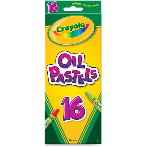 Oil Pastels Crayons, 16/ST, Opaque Ast