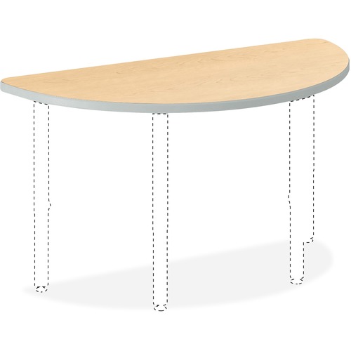 BUILD HALF ROUND SHAPE TABLE TOP, 60W X 30D, NATURAL MAPLE