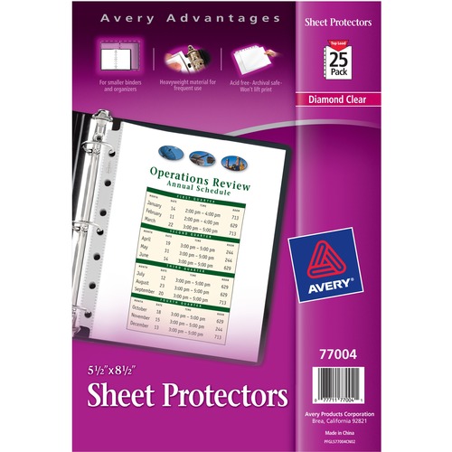 TOP LOAD SHEET PROTECTOR, HEAVYWEIGHT, 8.5 X 5 1/2, CLEAR, 25/PACK