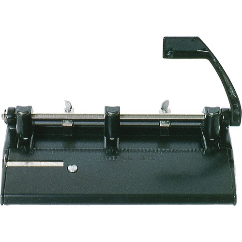 7520014316251, ADJUSTABLE HEAVY-DUTY THREE-HOLE PUNCH, 13/32" HOLES, BLACK