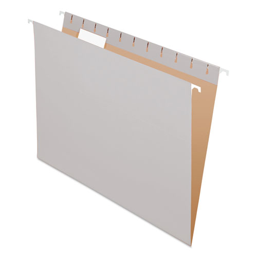 Colored Hanging Folders, 1/5 Tab, Letter, Gray, 25/box