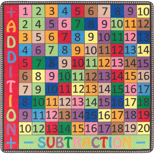 Addition/Subtraction Rug, 6'x6', Multi