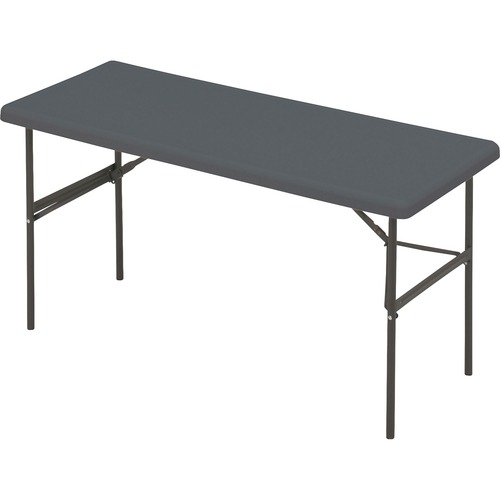 Indestructables Too 1200 Series Resin Folding Table, 60w X 24d X 29h, Charcoal