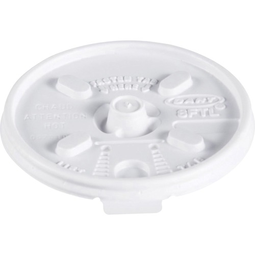 Lift N' Lock Plastic Hot Cup Lids, 6-10oz Cups, White, 1000/carton