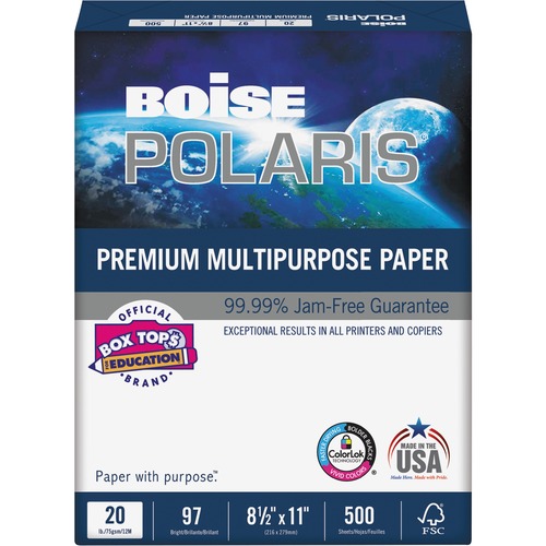 Polaris Premium Multipurpose Paper, 8 1/2 X 11, 20lb, White, 5000/ct