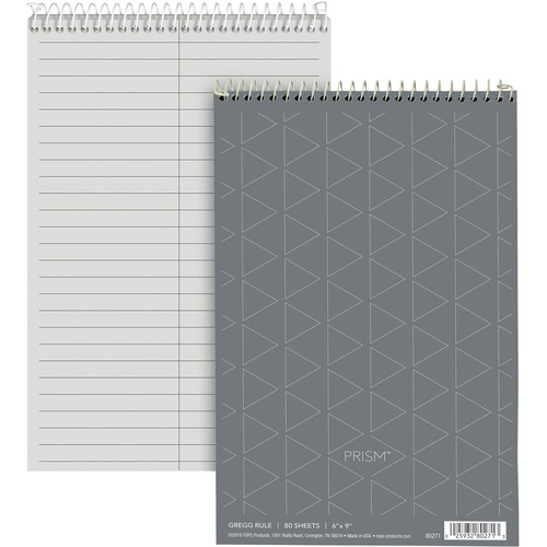 Prism Steno Books, Gregg, 6 X 9, Gray, 80 Sheets, 4 Pads/pack