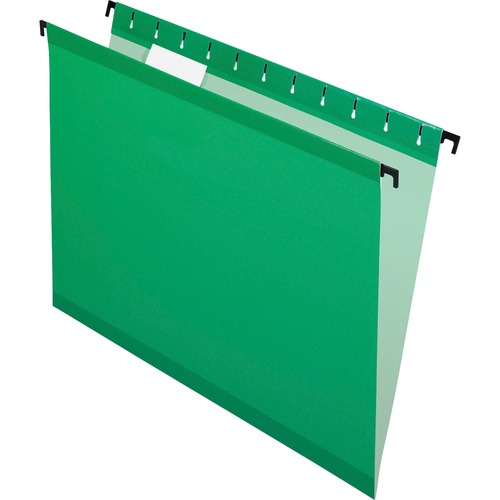 Hanging File Folders,1/5 Tabs,Letter,20/BX,Bright Green