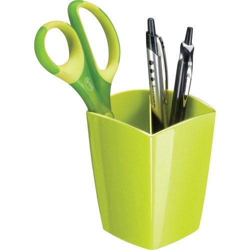 Pencil Cup, Freestanding, 2-9/10"Wx2-9/10"Lx3-3/4"H, Green