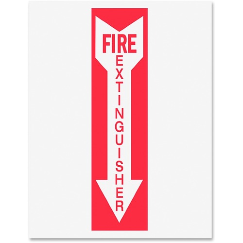 Safety Sign Inserts-Fire Extinguisher, 6/PK, Red/White