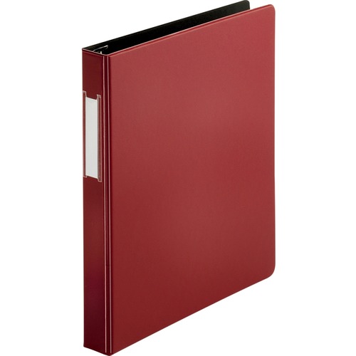 D-Ring Binder, w/Label Holder, Hvy-Dty, 1", Burgundy