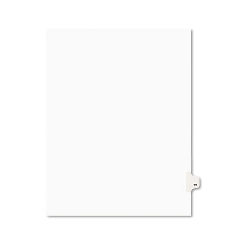 Avery-Style Legal Exhibit Side Tab Divider, Title: 72, Letter, White, 25/pack