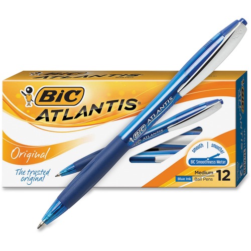 Atlantis Original Retractable Ballpoint Pen, Blue Ink, Medium, 1mm, Dozen