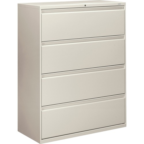 4-Drawer Lateral File, W/Lock, 42"x19-1/4"x53-1/4", Lt Gray