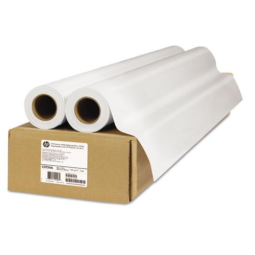 PREMIUM MATTE POLYPROPYLENE PAPER, 2" CORE, 42" X 75 FT, MATTE WHITE, 2/PACK