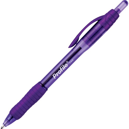 Profile Ballpoint Retractable Pen, Purple Ink, Bold, Dozen