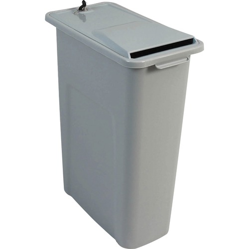 Bin, f/Shredding, Lockable, 11"x20"x27", Gray