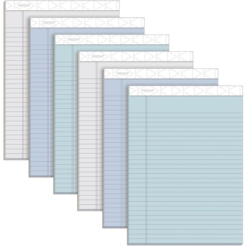 Paper Pads,Legal Ruled,50 Sht,8-1/2"x11-3/4",6/PK,Assorted
