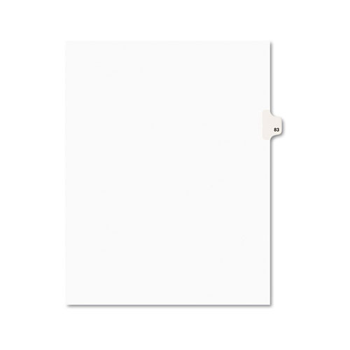 Avery-Style Legal Exhibit Side Tab Divider, Title: 83, Letter, White, 25/pack