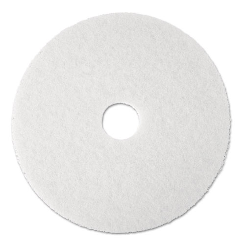 Super Polish Floor Pad 4100, 17" Diameter, White, 5/carton