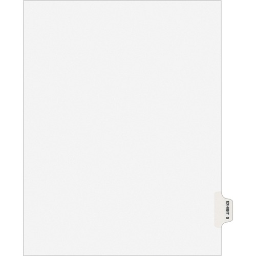 Avery-Style Preprinted Legal Side Tab Divider, Exhibit S, Letter, White, 25/pack