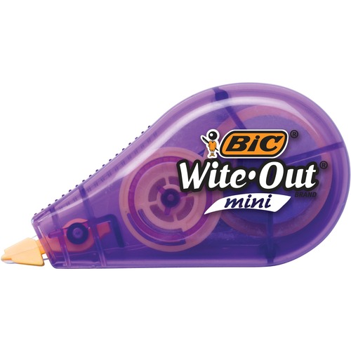 WITE-OUT BRAND MINI CORRECTION TAPE, NON-REFILLABLE, 1/2" W X 26.2 FT, ASSORTED