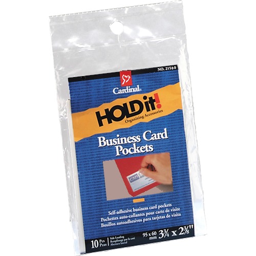 Cardinal  Business Card Pockets,Top Load,3-3/4"x2-3/8",10/PK,Clear