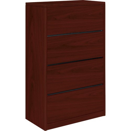 10500 Series Four-Drawer Lateral File, 36w X 20d X 59-1/8h, Mahogany