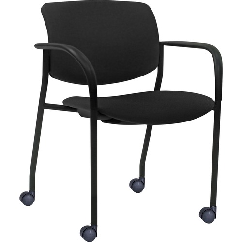 Stacking Chair, Fabric Seat, 25-1/2"x25"x33"H, 2/CT, Black