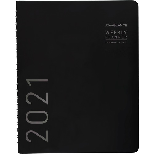 CONTEMPORARY WEEKLY/MONTHLY PLANNER, COLUMN, 8 1/4 X 10 7/8, BLACK COVER, 2019