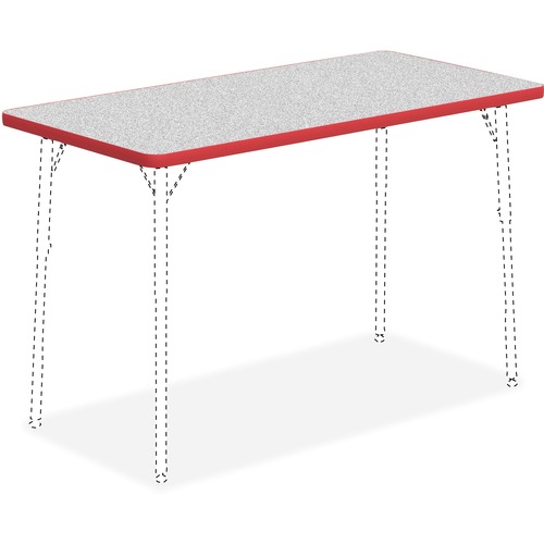 Tabletop, Rectangular, Laminate, 24"x48", Gray/Red