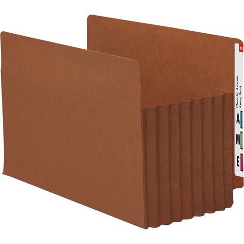 7" Exp File Tuff Pockets, Straight, Legal, Redrope, 5/box