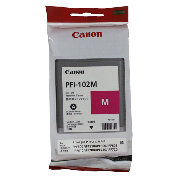 Canon (PFI-102M) imagePROGRAF iPF500 510 600 605 610 700 710 720 Magenta Ink Tank (130 ml)
