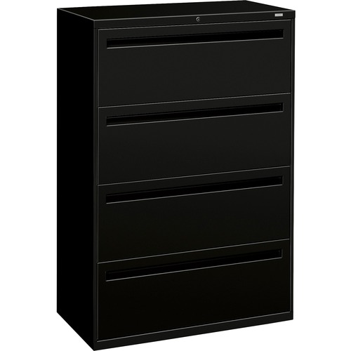 700 Series Four-Drawer Lateral File, 36w X 19-1/4d, Black