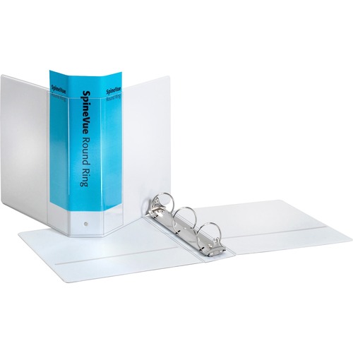 Spine Vue Locking Round Ring Binder, 2" Cap, 11 X 8 1/2, White