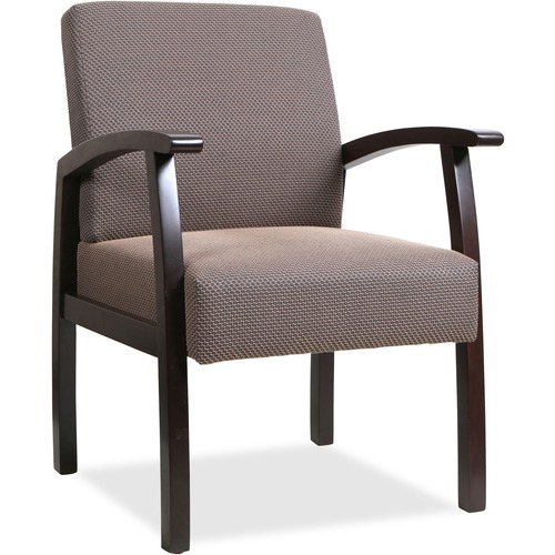 Guest Chairs, 24"x25"x35-1/2", Taupe/Espresso frame