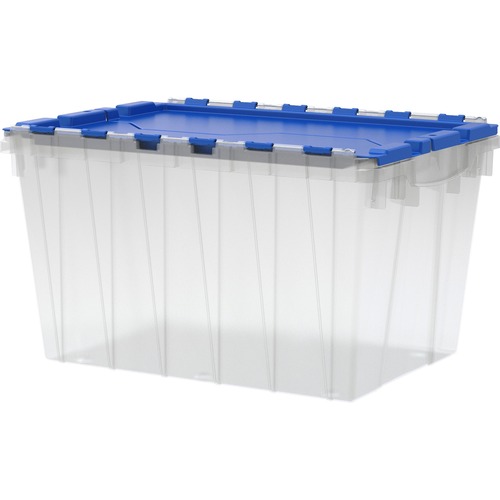 Storage Box, 12-Gallon, 15"x21-1/2"x12-1/2", Clear/Blue