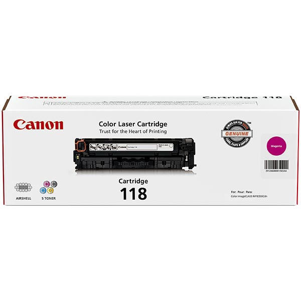 Canon (CRG-118M) imageCLASS LBP7200Cdn LBP7660Cdn MF726Cdw MF729Cdw MF8350Cdn MF8380Cdw MF8580Cdw Magenta Toner Cartridge (2900 Yield)
