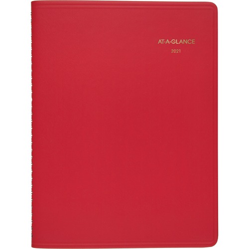 Weekly Appointment Book, Jan-Dec, 8-1/4"x10-7/8", Red