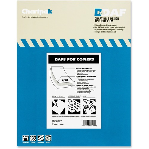 Drafting Film, Permanent, Matte, 8-1/2"x11",100/PK