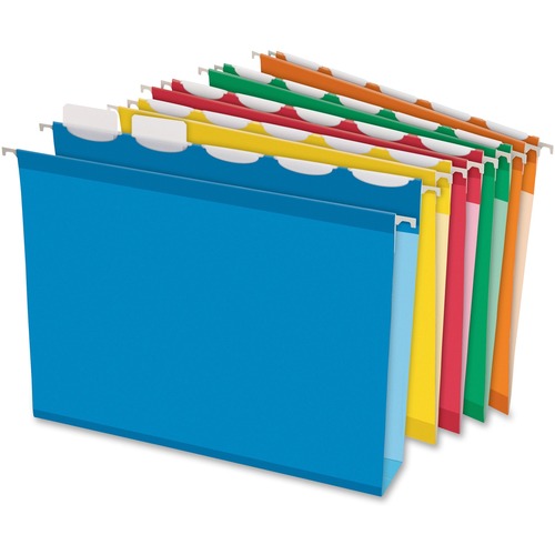 Ready-Tab Hanging File Folders, 2" Capacity, 1/5 Tab, Letter, Assorted, 20/box