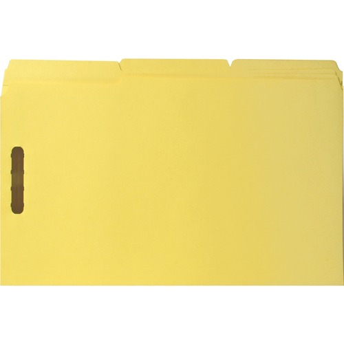 Fastener Folders,w/2-Ply Tab,1/3 AST Tab,Lgl,50/BX,Yellow