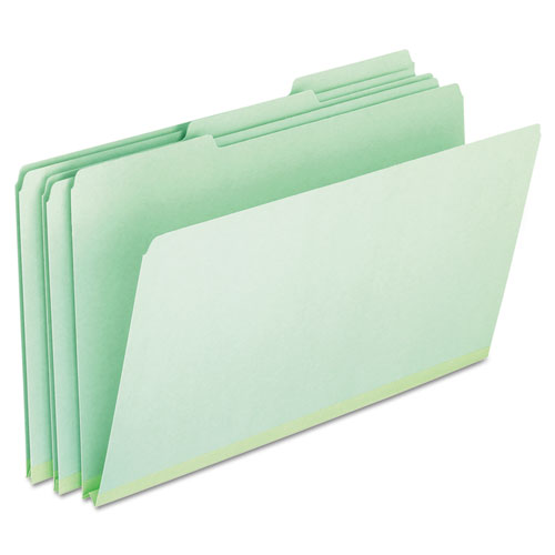 Pressboard Expanding File Folders, 1/3 Cut Top Tab, Legal, Green, 25/box