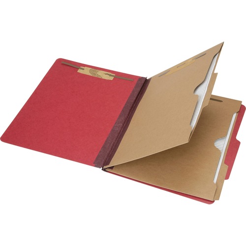 7530016006972, Classification Pocket Folder, 6-Section, Letter, Dark Red,10/box