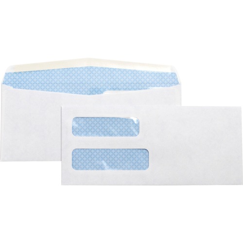 Double Window Envelope,No. 10,9-1/2"x4-1/8",500/BX,White