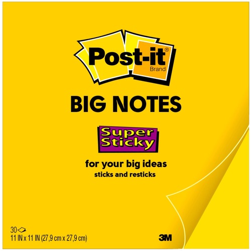 BIG NOTES, 11 X 11, YELLOW, 30 SHEET