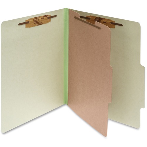 PRESSBOARD CLASSIFICATION FOLDERS, 1 DIVIDER, LETTER SIZE, LEAF GREEN, 10/BOX