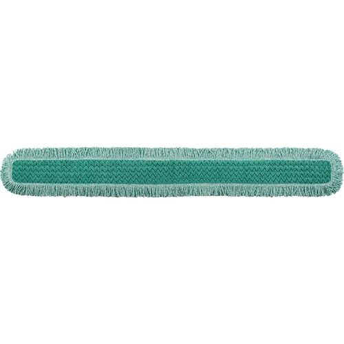 HYGEN DUST MOP HEADS WITH FRINGE, GREEN, 60 IN., MICROFIBER, CUT-END