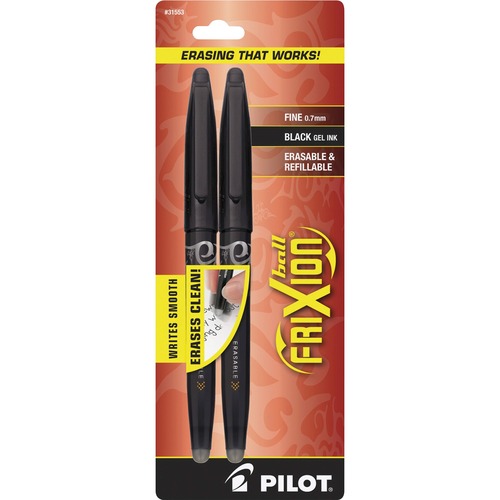 Rollerball Gel Pen, Frix, Erasable, Fine, Black Barrel/Ink