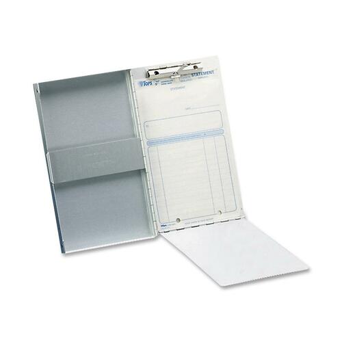 Snapak Aluminum Side-Open Forms Folder, 3/8" Clip, 5 2/3 X 9 1/2 Sheets, Silver